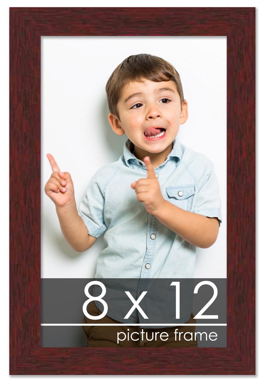 8x12 Solid Wood Picture Frame with UV-Resistant Acrylic & Acid-Free Backing, Available in 6 Finishes: Matte Black, Matte White, Metallic Bronze, Silver, Natural Wood Grain & Mahogany